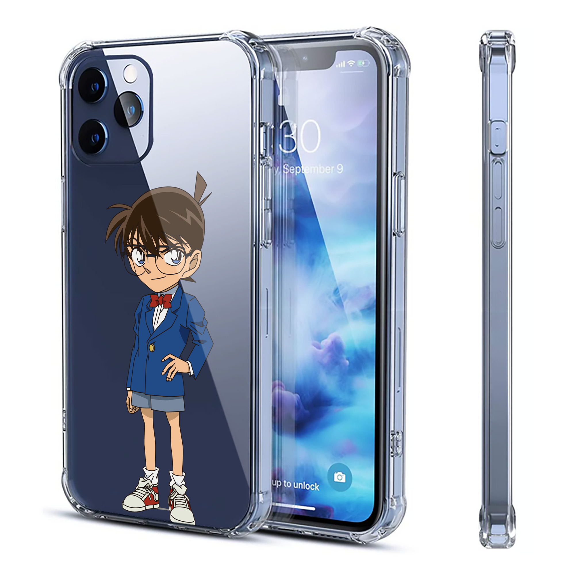 （画像用） 名探偵コナン 江戸川 コナン Detective Conan Conan Edogawa 【iPhone 12シリーズ対応】透明スマホケース（クリアソフトケース）